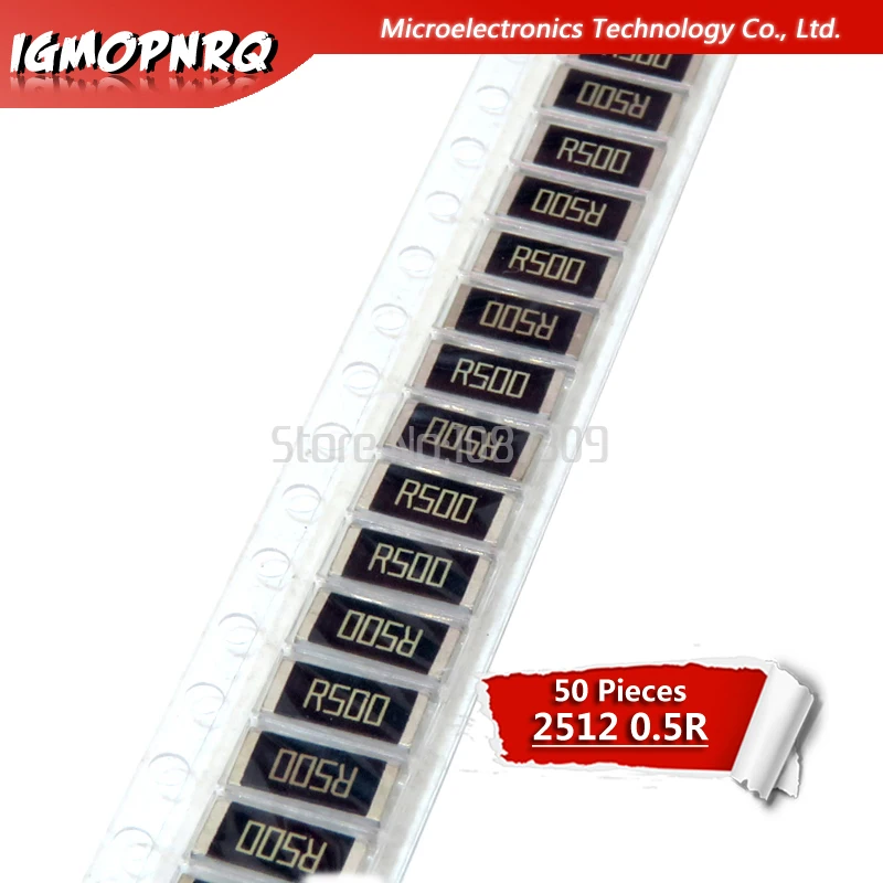 

50PCS 2512 SMD Resistor 1W 5% 0.5R 0.5 ohm R500