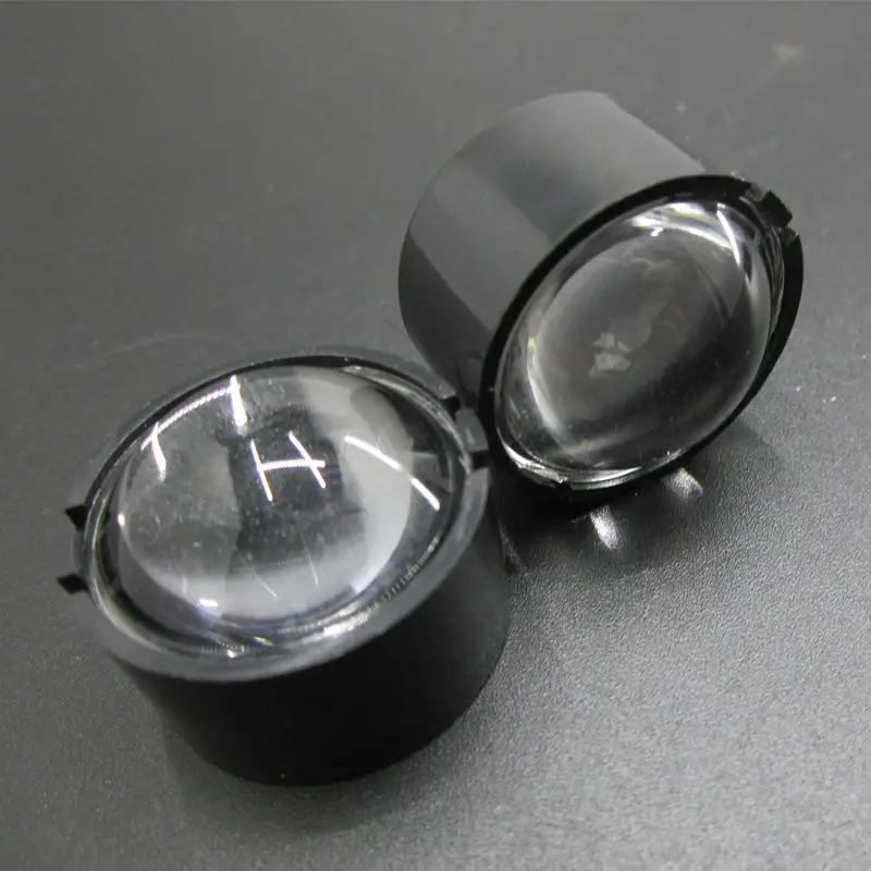 50set Black Lens Holder + Semicircle Convex 23mm LED lens 60 Degree Optical Grade PMMA Lenses For Lens Reflector