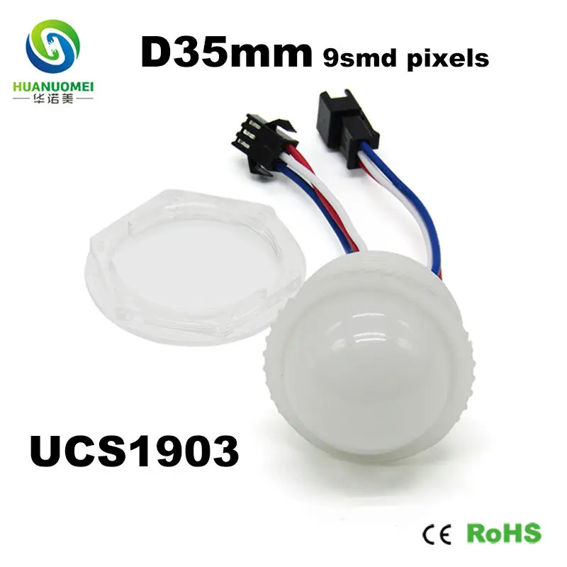 35mm 9LEDs UCS1903 led pixel light full color module digital bulb rgb 5050 smd lamp addressable led amusement park ride lighting