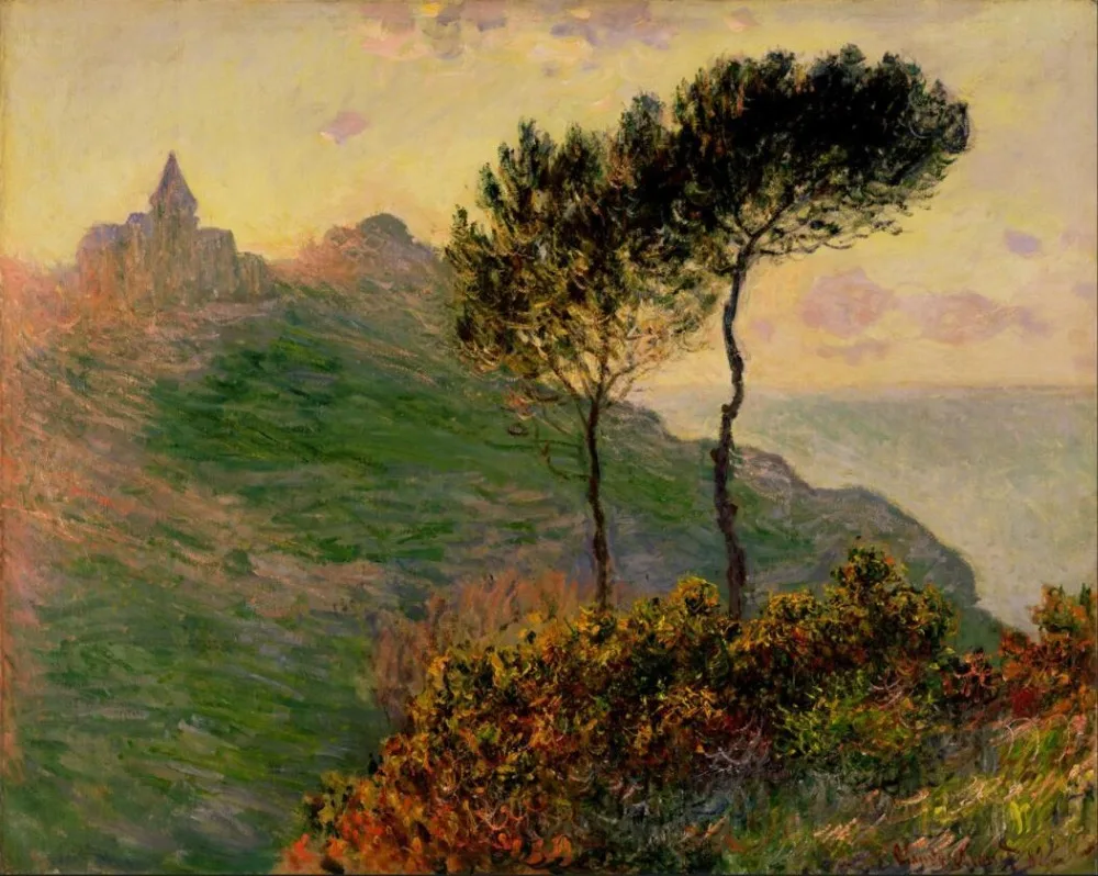 High quality Oil painting Canvas Reproductions The Church at Varengeville (1882) By Claude Monet hand painted