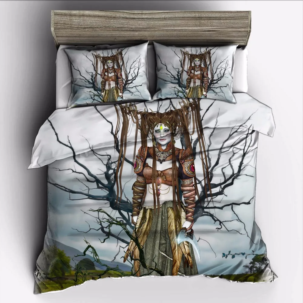 AHSNME Cartoon girl under the tree Bedding Set High-definition Print Quilt Cover for US AU EU Size market jogo de cama