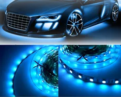 DIY LED U-HOME 5M Ice Blue SMD5050 LED Strip Light Non-Waterproof 470nm-490nm Wave Length for Car Room Kitchen Office Holiday