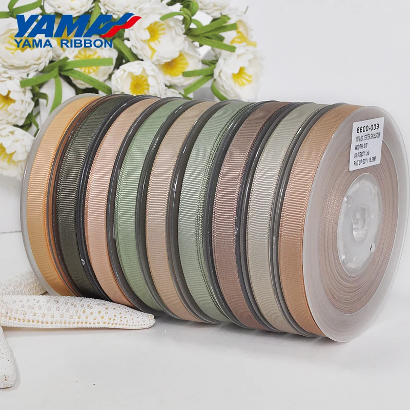 YAMA Hurtownia Wstążka rypsowa 6 9 13 16 19 22 mm 100 jardów/lot Ciemnobrązowy do dekoracji ślubnych domów z akcesoriami do sukienek Diy