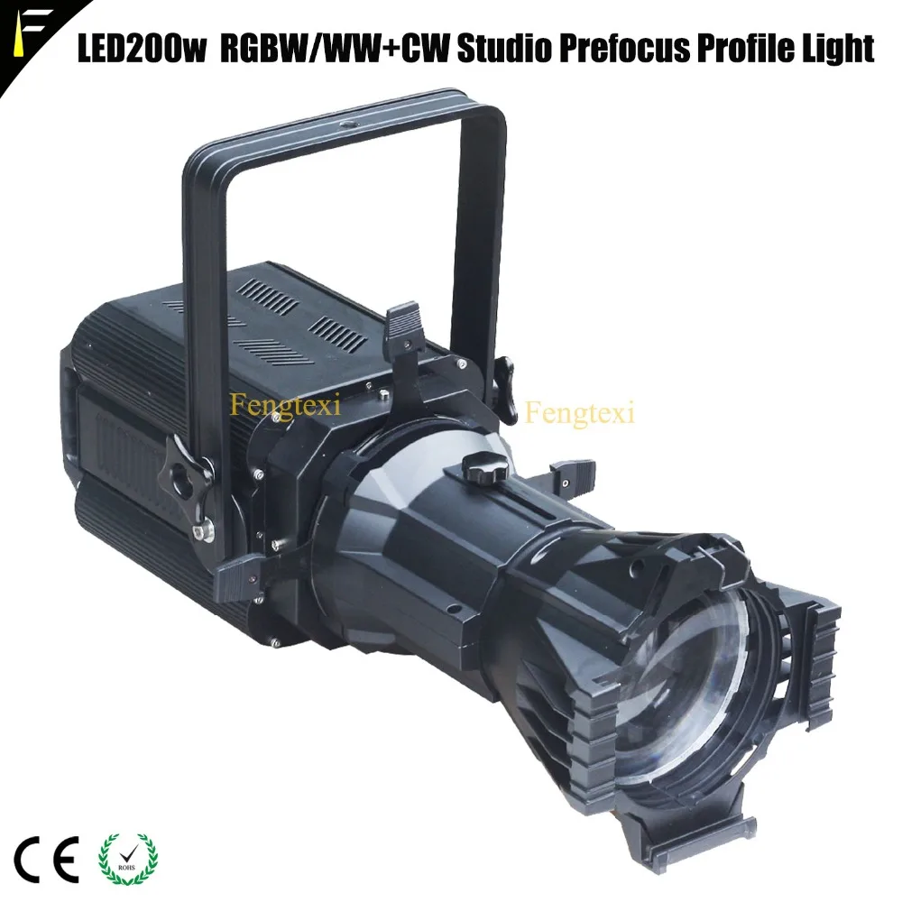 LED 200W WW+CW Prefocus Profile Spot Light Theater/Studio/Auditorium DMX Spot Profile Lights Equipment Warm/Cold Lighting