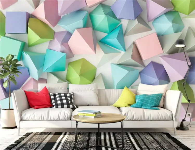 

sticker wallpaper Art Nordic minimalistic geometric pattern decorative mural sofa background 3 d wallpaper for walls