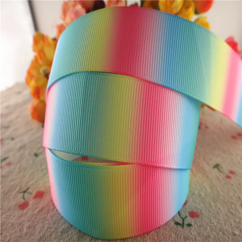 18041904, 1"25mm, 1.5"38mm, 10 Yards/Lot Regenbogen-bedruckte Ripsbänder Geschenkverpackung DIY Handarbeitsmaterialien – Detail 8