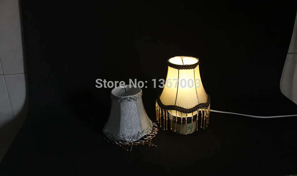 Gold and Silver Color Chandelier lamp shade with beads,  High Quality  Fabric Wall Lampshades, Clip On