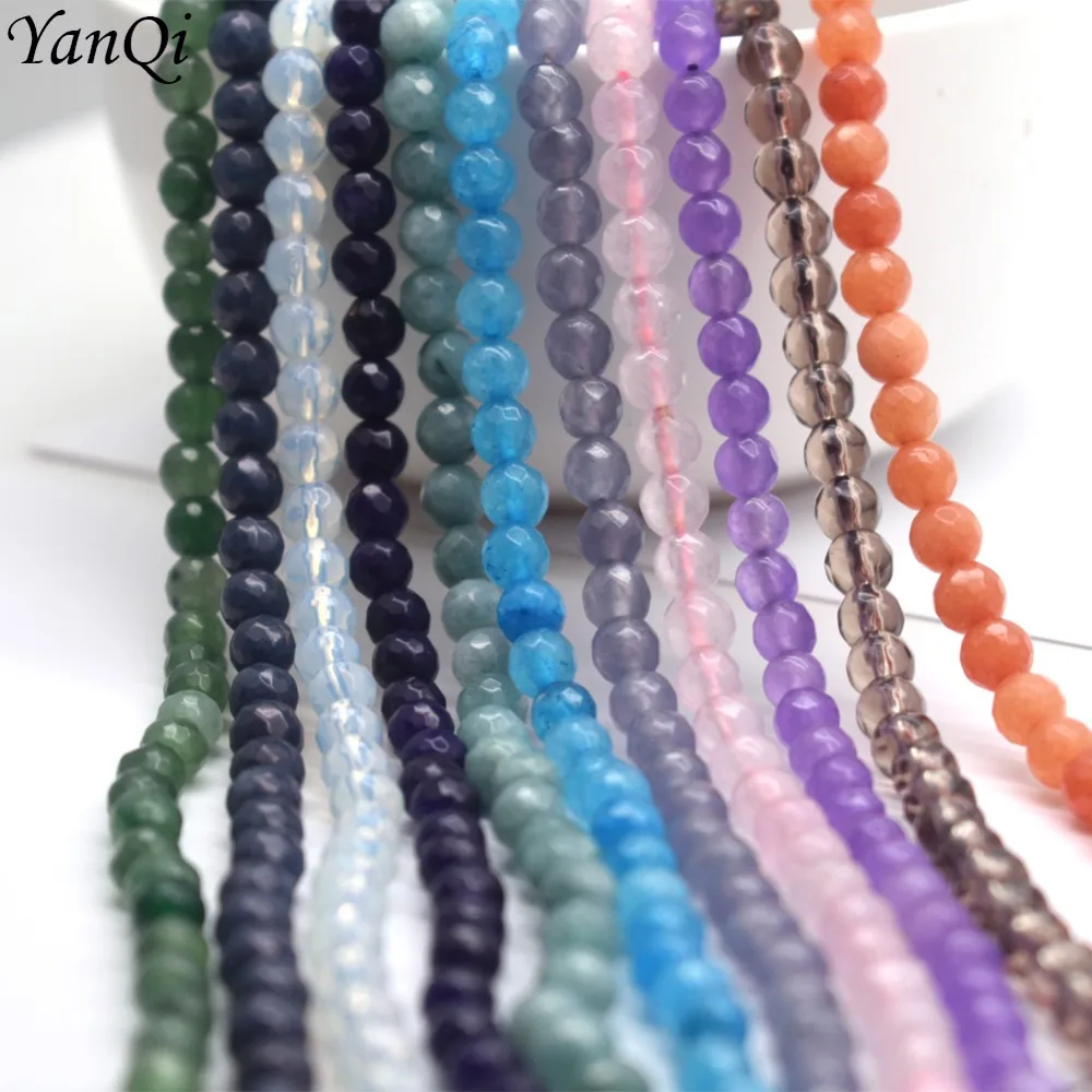 Yanqi 6mm Pink Opal Onyx Stone Beads Round Cut&Faceted Stone Beads Carnelian For Making Jewelry Diy Crafts Bracelet Accessories
