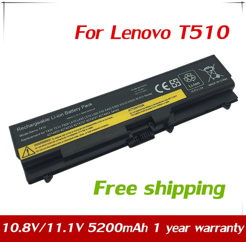 7XINbox 42T4703 42T4714 42T4708 42T4731 42T4849 Battery For Lenovo E40 SL410 SL510 T410 E420 E425 T420 T510 T520 W510 2T4235