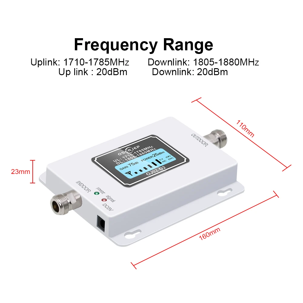 GSM 1800 2g 4g LTE Cell Phone Signal Repeater DCS 1800MHz Band3 Mobile Amplifier GSM Signal Booster + Yagi /Rubber Antenna