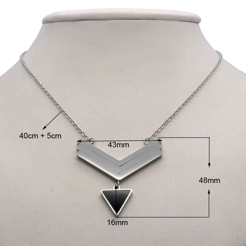 Hot Pendant Necklace Fashion Stainless Steel Statement Necklaces Arrow Triangle Pendants Link Chain For Women Gift Party