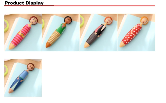 5 Pc/Lot Cute Lovely Adorable Doll & Puppet & Toy like Ballpoint Pen with Bullet tip of 0.7 mm,YZB00025KT