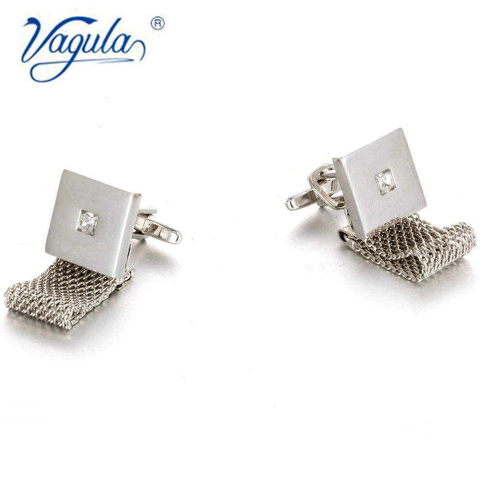 VAGULA New Design Cufflinks Wedding Gift Gemelos Suit Shirt Buttons Cuff links with Punk Chain  795