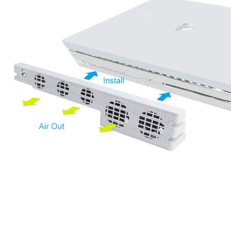 الأبيض برودة ، USB الخارجية 5-مروحة سوبر توربو التحكم في درجة الحرارة مروحة تبريد لسوني بلاي ستيشن 4 برو PS4 برو الألعاب وحدة التحكم