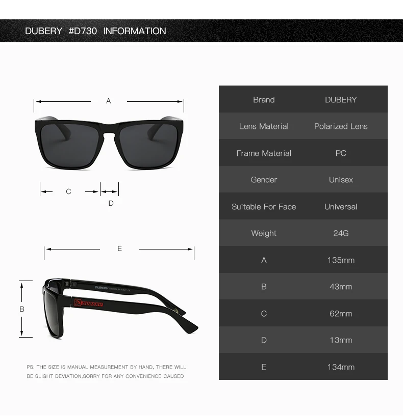 DUBERY Brand Design Polarized Sunglasses Men Driving Shades Male Vintage Sun Glasses For Men Spuare Mirror Cool UV400 Oculos