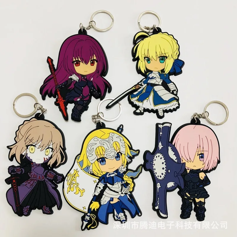 IVYYE 1PCS Fate Girls Anime Key Chain PVC Figure Keyring cute Toys Keychain Keyholder Birthday Gifts Unisex NEW