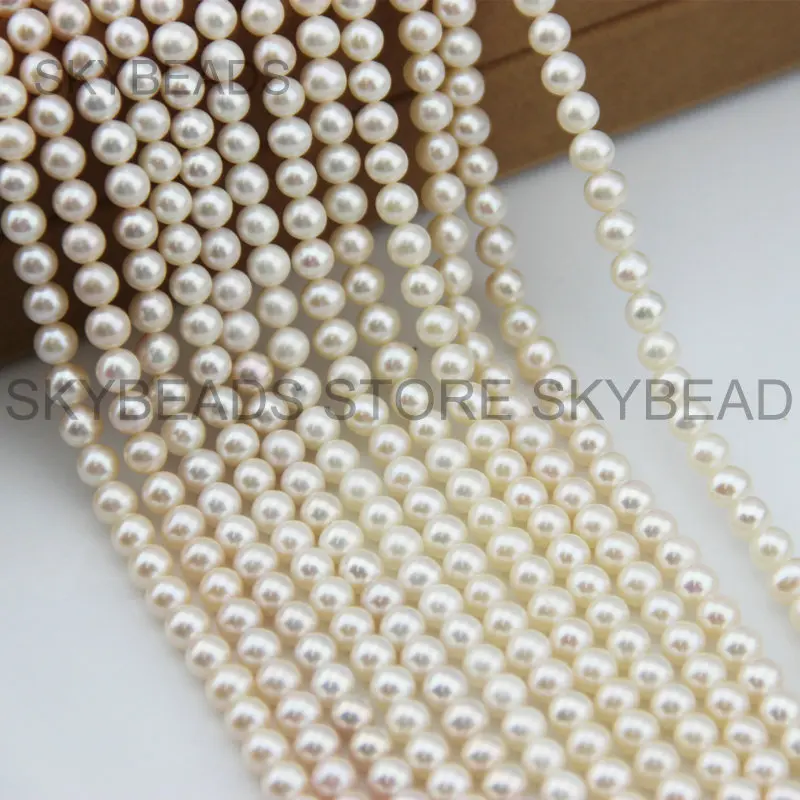 High Quality High Luster AAAA Grade 6mm Natural White Freshwater Pearl Beads for Bridal Wedding Jewelry Making