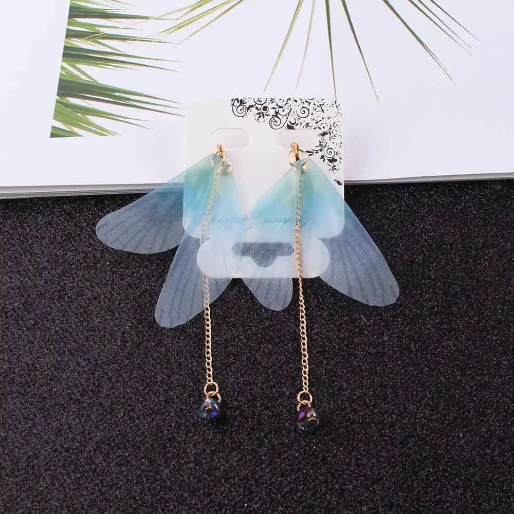 JIOFREE-pendientes de mariposa con Clip para mujer, aretes elegantes sin Piercing para fiesta y boda, envío directo