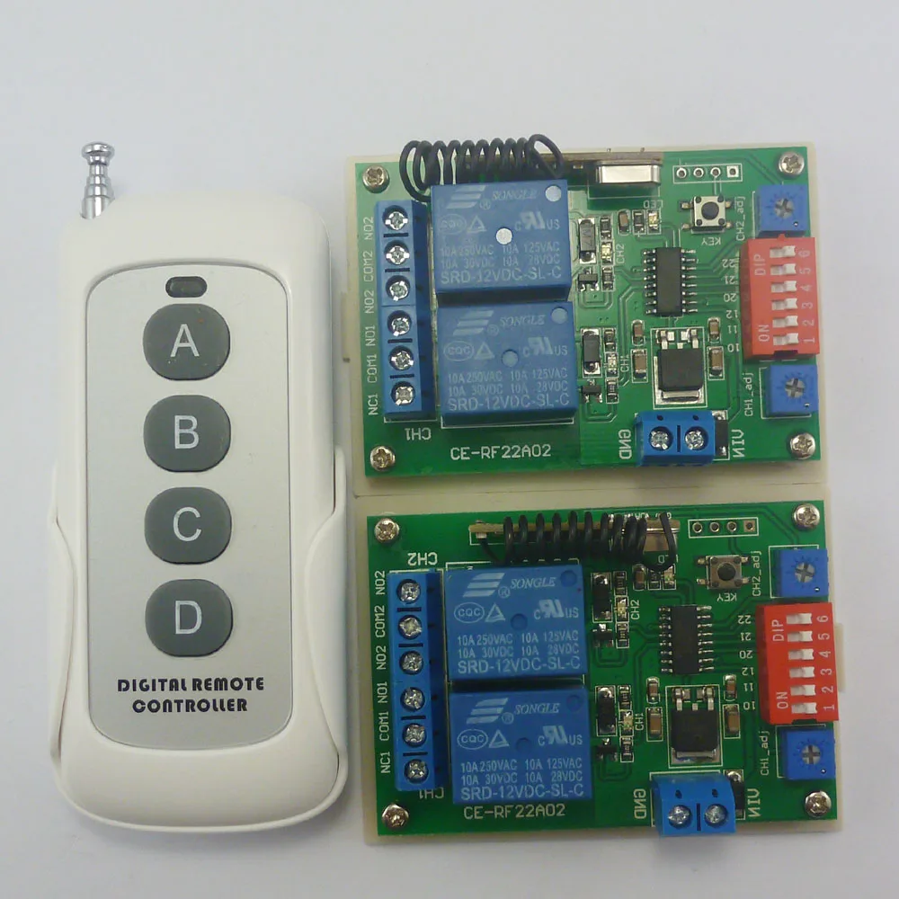 

CE029A*2+TB420*1 DC12V RF Access Control RF Motor Control 4 Buttons Remote Controls