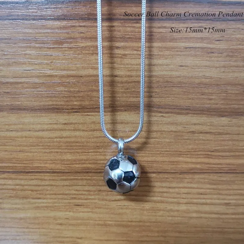 Lovely Tiny Soccer Ball Charm Cremation Pendant for Sharing Ashes Remains Jewelry Football Lover