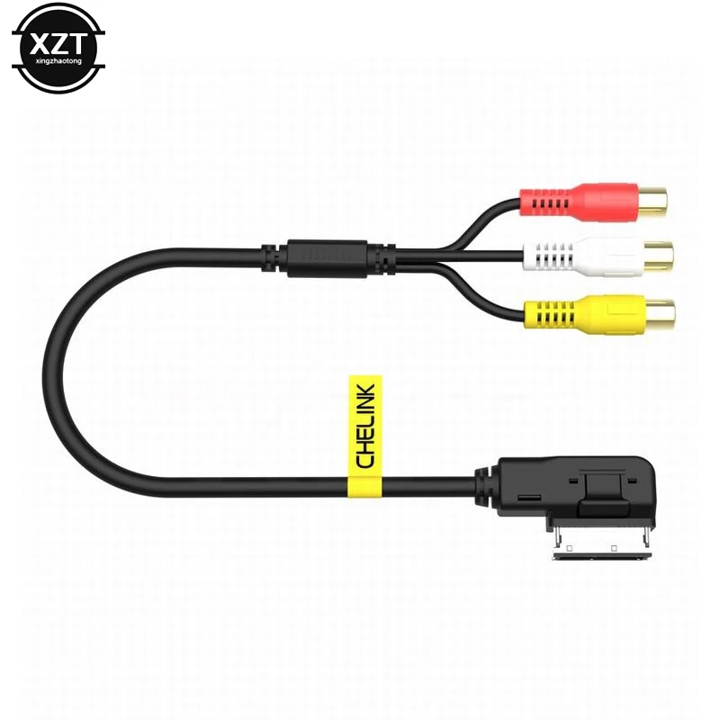 Adaptador de Cable auxiliar para coche, accesorio para VW, Audi AMI, A3, A4, A6, A7, A8, Q5, Q7, R8, AMI, MMI, RCA, 3RCA, DVD, vídeo, Audio, gran oferta, 1 unidad