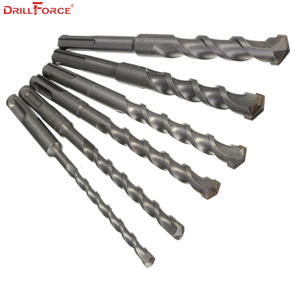 210mm SDS Plus Twist Electric Hammer Spiral Rotary Carbide Tip Masonry Concrete Wall Power Tool Impact Drill Bits 6/8/10/14/16mm