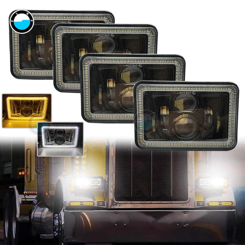 4/2 pcs 4x6 inch LED sealed headlight H4651/H4652/H4656/H4666/H654 truck headlamp replacement heavy duty trucks.