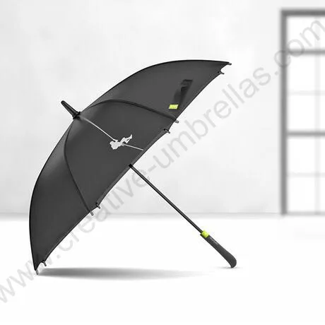 

112cm anti-thunder solid rubber business straight umbrella with yellow carrying belt commercial antique anti-skidding parasol