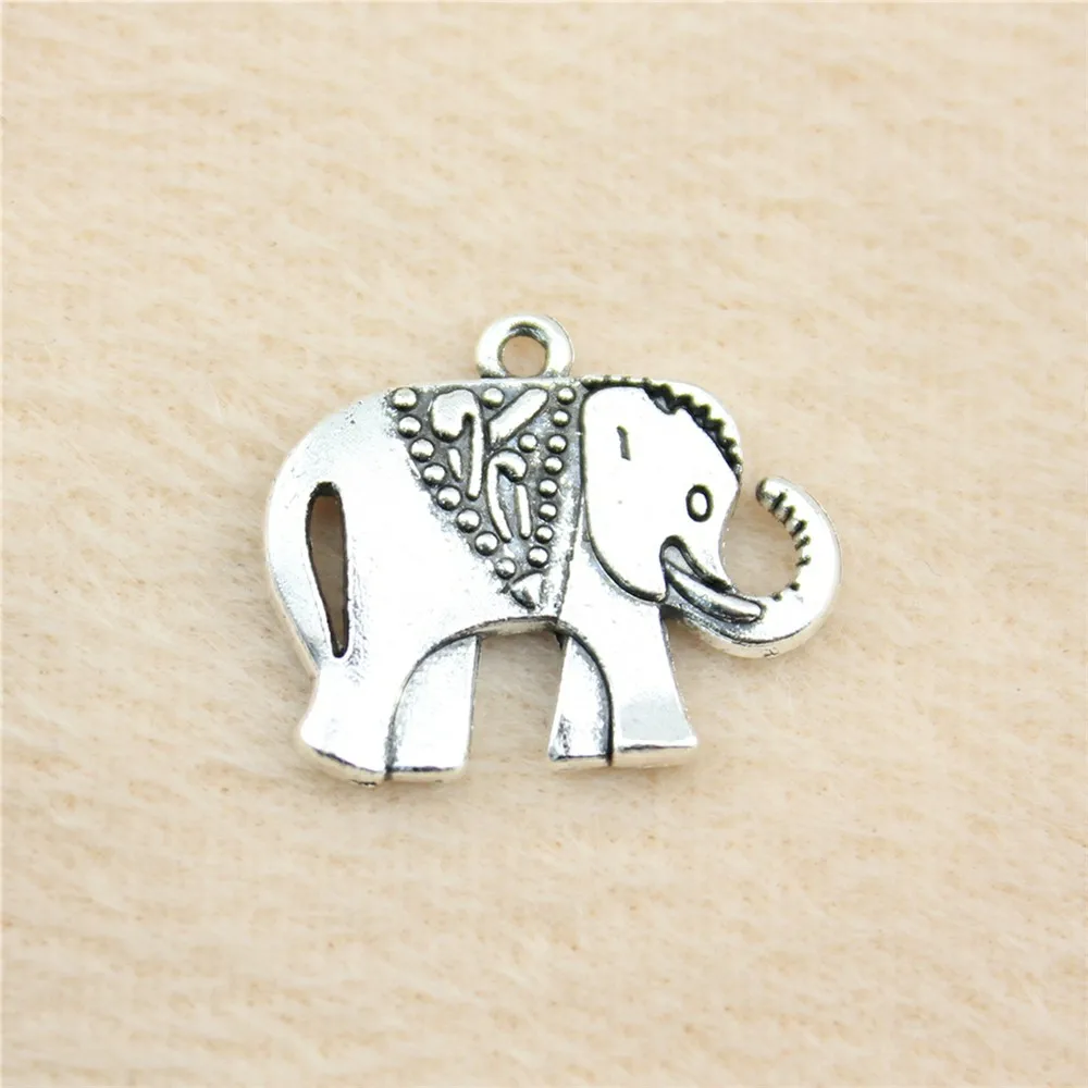 44pcs/lot 25*21mm ancient silver Elephant charm Pendants DIY jewelry for bracelet necklace earring