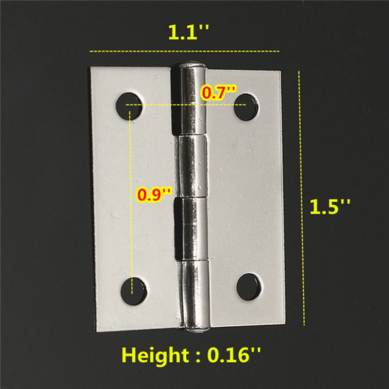 MTSPACE Durable 10pcs/Set Stainless Steel Butt Hinges for Cabinet Drawer Door 1.5 Inch Length Widely Used for Door Furniture