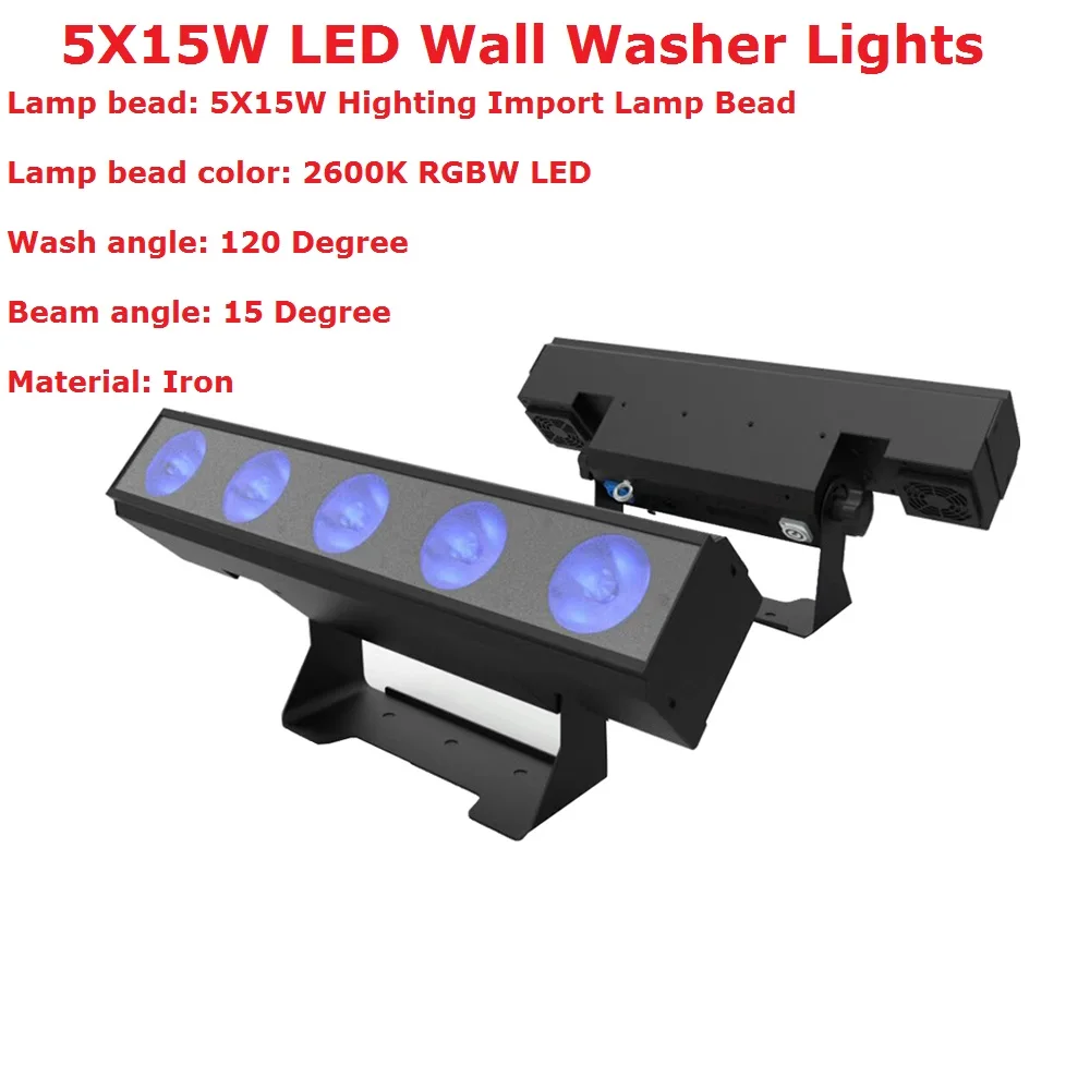 

Newest LED Wall Washer Lights High Power 5X15W RGBW 4IN1 DMX Line Bar Led Wall Wash Stage Beam Lights 100-240V Iron Shell