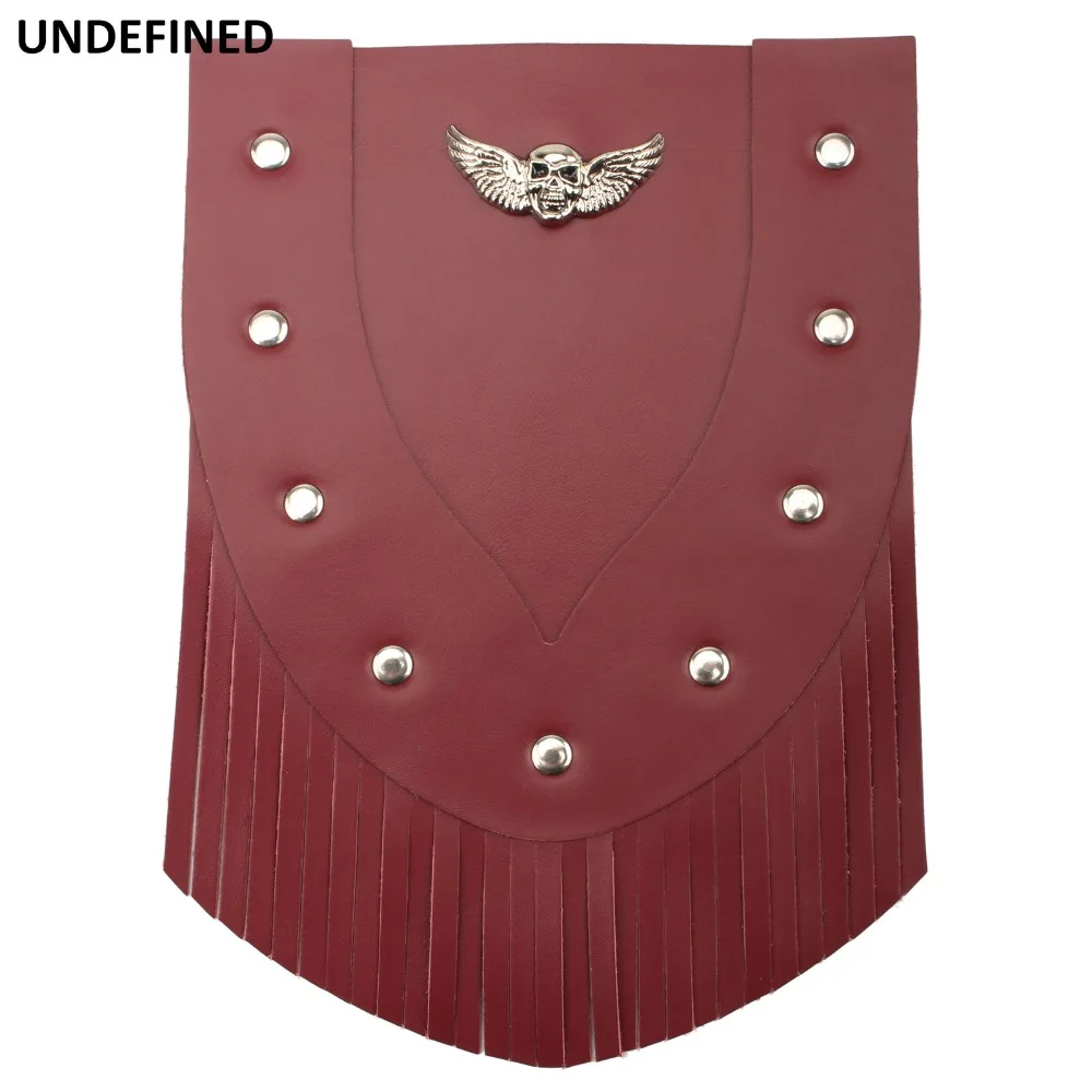 Skull Eagle Motorcycle Fender Mud Guard Flap PU Leather Front Mudguard Cover For Harley Indian Vintage Dyna Softail Cafe Racer