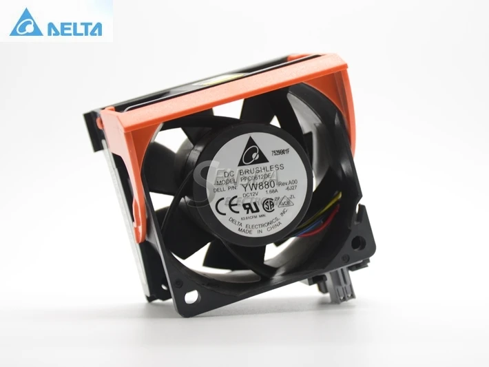 

for delta PFC0612DE 6038 6cm 60mm DC 12V 1.68A For PowerEdge 2950 PR272 DC471 YW880 server inverter cooling fan