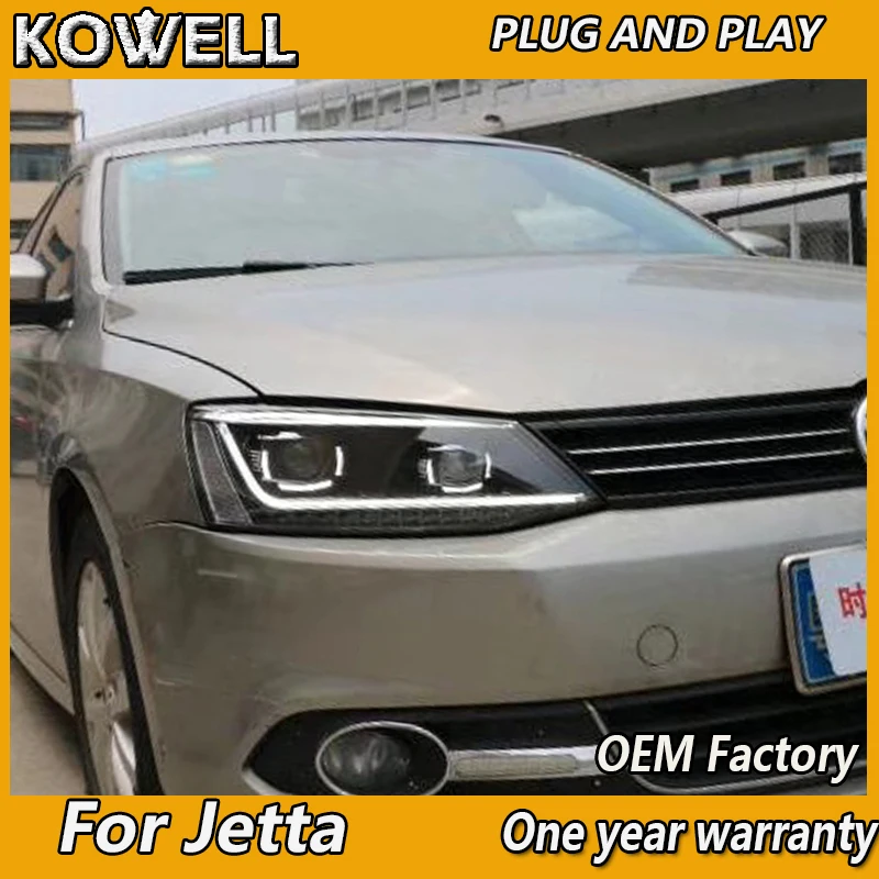 

Автомобильный Стайлинг KOWELL для VW JETTA MK6 2011 2012 2013 2014-2017 светодиодные фары DRL + светодиоды дальнего света + Динамический сигнал поворота