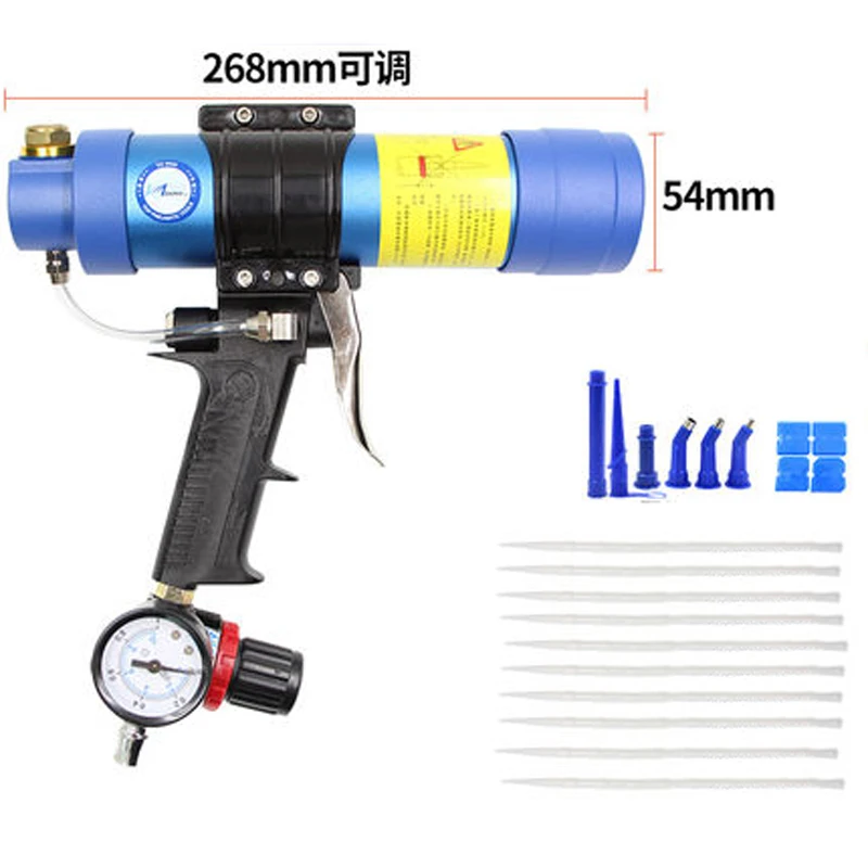 Pistolet à Calfeutrer à Air de 310ml, Distributeur de Cartouche Pneumatique, Applicateur de Mastic en Silicone, Outil de Collage du Verre, pour