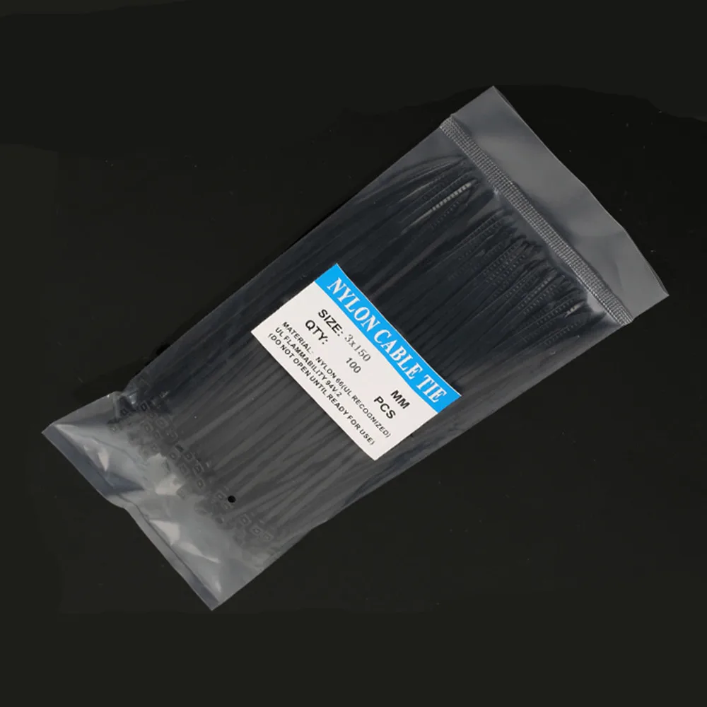 100pcs/bag Colorful 3X150MM Self-Locking Plastic Nylon Wire Zip Ties Cable Tie Seven Color