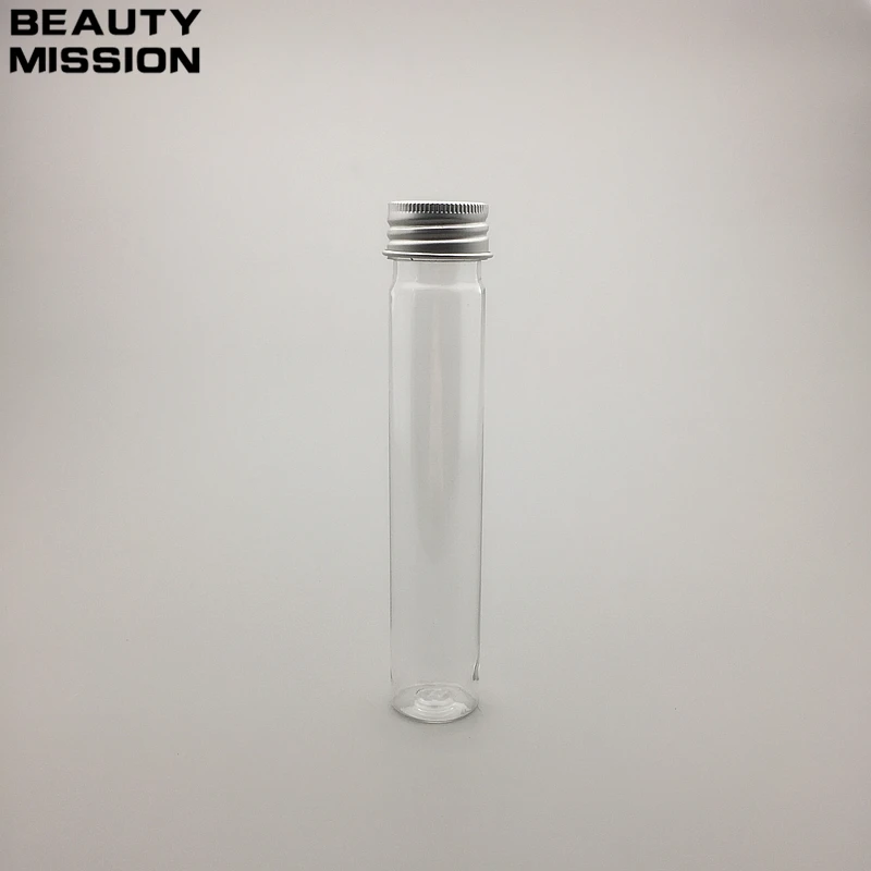 

BEAUTY MISSION 40 pcs 65ml Cylindrical candy packing bottle PET mask test tube bottle Empty aluminum cap bottle