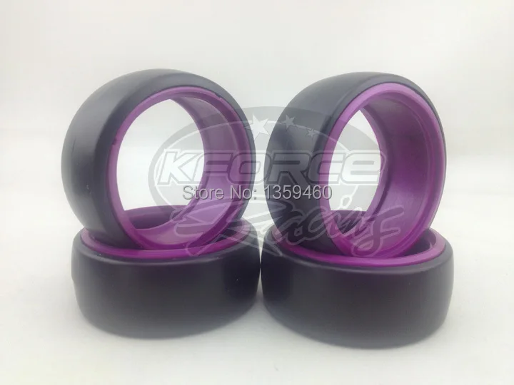 4pcs RC Hard Double Color Drift Tires Tyre(Purple) fits for 1:10 Drift Car 1/10 Drift Tire