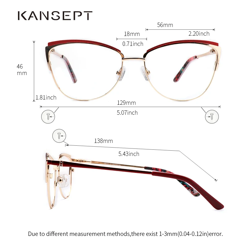 Metal Women Metal Glasses Frame Cat Eye Glasses Women Myopia Optical Clear Eyeglasses Frame Brand Designer Vintage