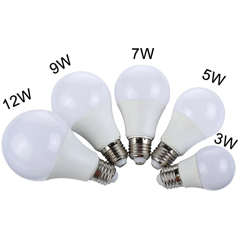 

E27 3W 5W 7W 9W 12W LED Lamp 220V 110V Real Watt LED Bulb Light SMD5730 Fast Heat Dissipation High Bright Lampada LED Lamps