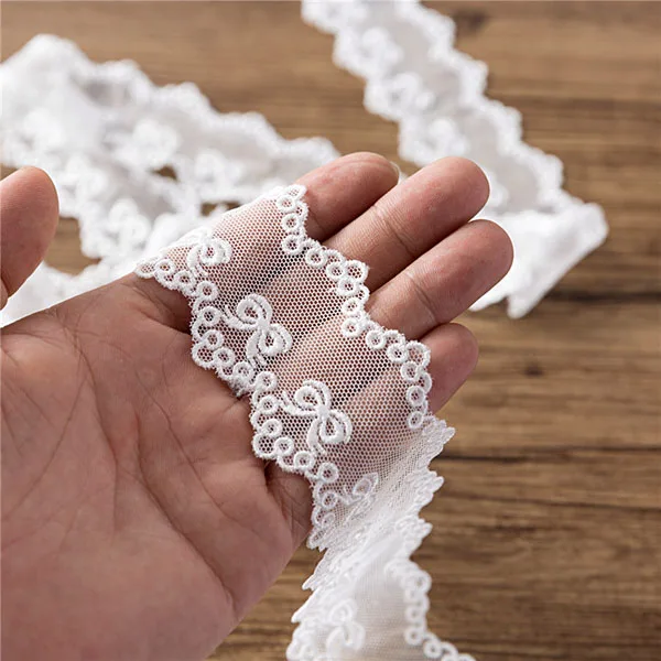 1yard Width:4cm Good Quality Bowknot Mesh Embroidery Lace Trim Lace for Garment, DIY Scrapbooking(ss-530)