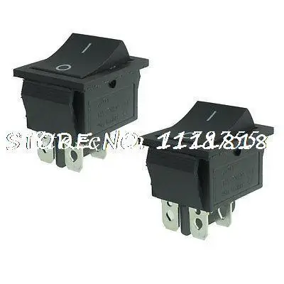 250V/16A 125V/20A AC Double Pole Single Throw DPST O/F Rocker Switch 2 Pcs