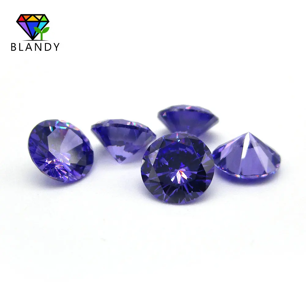 Wholesale 1.0~10.0mm 5A Seablue, Green, Coffee, Dark Blue Cubic Zirconia Stone Round Cut CZ Stone Synthetic Gems For Jewelry