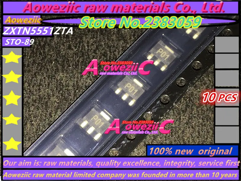 Aoweziic 100% ใหม่ Original ZXTP5401ZTA พิมพ์ P01 / ZXTN5551ZTA พิมพ์ N51 SO-T89ทรานซิสเตอร์