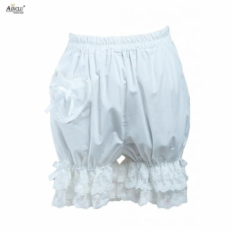 

Ainclu Spring Summer New Arrival hot Selling Cemavin Womens Lovely Elastic Waist White Cotton Lace Lolita Shorts