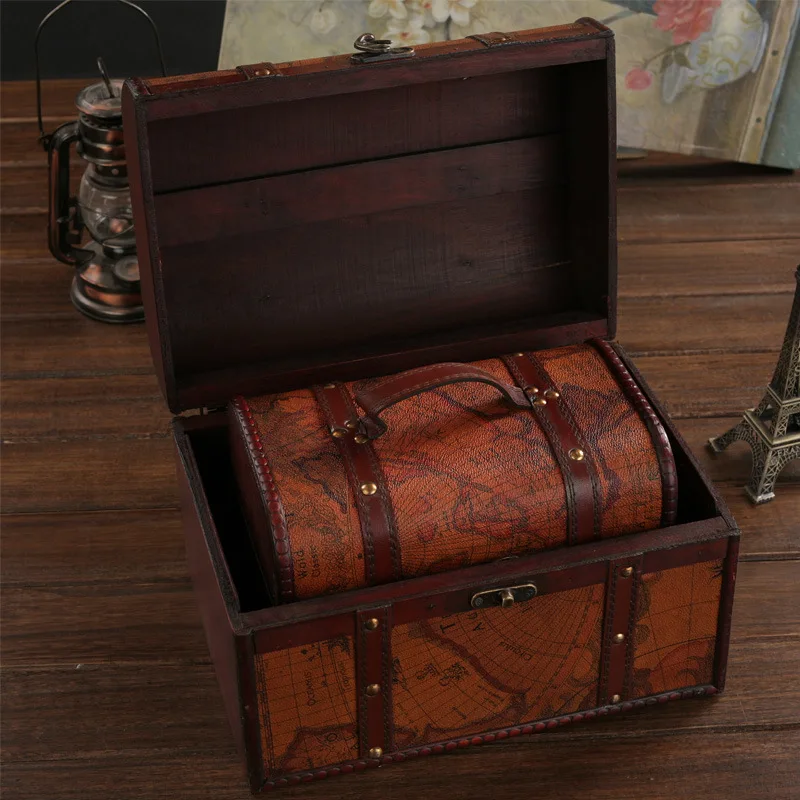 Wholesale selling three-piece classical European retro wooden boxes wooden storage box creativity Antique Gallery