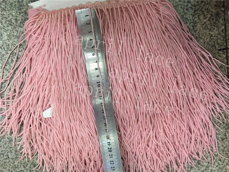 DX002#  5 yards /bag 17-18cm width lovely pink  beads ribbon fringe tassel for garment/decorative/wedding dress decoration