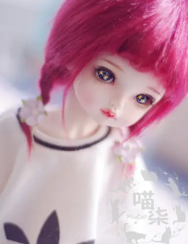 New 1/12 3-4 inch 9-10cm 1/8 4-5 inch 12cm 14cm BJD Plush fabric wig Wine red For PukiFee lati Doll Antiskid BJD Doll Wig