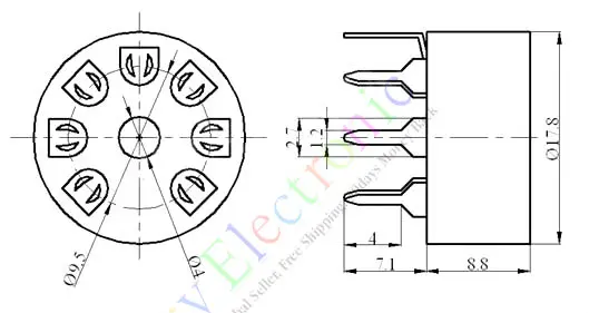 Wholesale and retail 16pcs MINI 7pin Ceramic vacuum tube sockets valve base B7G 6AU6 EF95 6C4 6X4 6066 free shipping