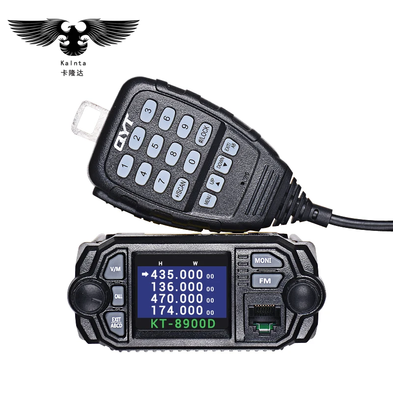 QYT KT-8900D 25W dwukierunkowe dwukierunkowe Radio samochodowe Upgrade KT-8900 Mini mobilne Radio z czterozakresowy duży wyświetlacz LCD QYT KT8900D